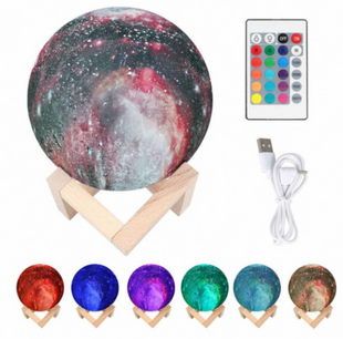 Светильник 3D Moon Lamp Космос 15 см с пультом | 16 цветов 2345 фото