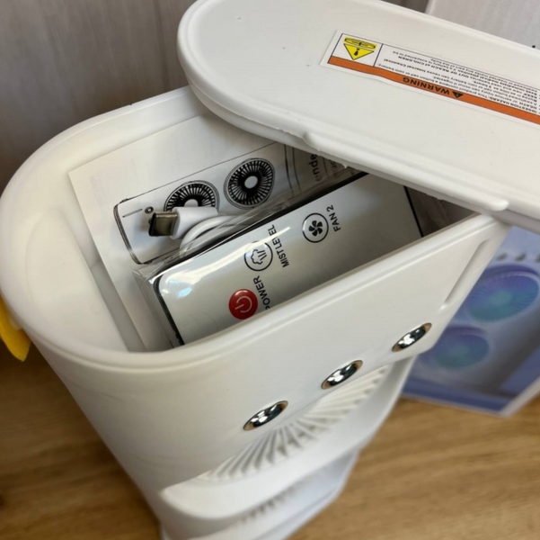 Вентилятор двойной с увлажнением + Пульт от USB / Портативный кондиционер / Вентилятор настольный VEN-1564 фото